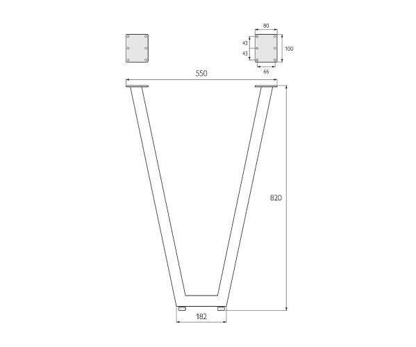 Подстолье Лофт V-образное регулируемое | Черный муар, характеристики