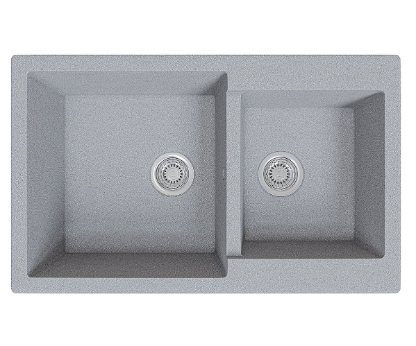 Мойка врезная Vivat 765020 2Ч | Искусственный камень, МатСерый