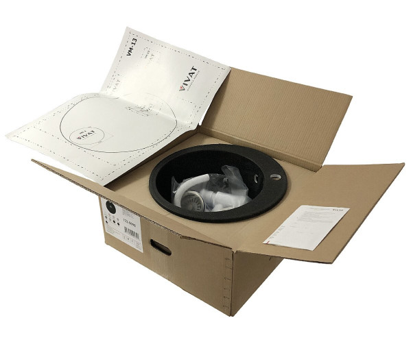 Мойка врезная Vivat 4718 1Ч | Искусственный камень, МатЧерный