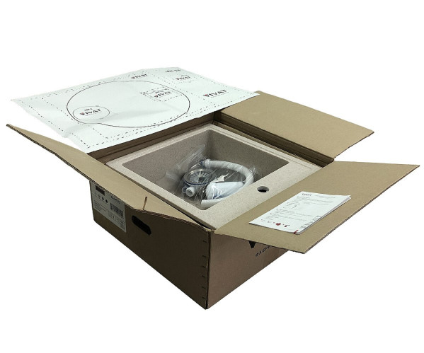 Мойка врезная Vivat 465021 1Ч | Искусственный камень, МатСерый