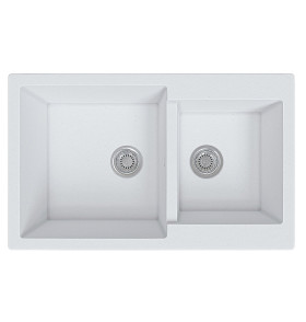 Мойка врезная Vivat 765020 2Ч, цвет: МатБелый