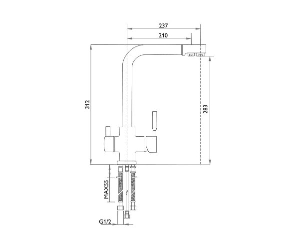 Смеситель для кухни 312/237 2Р | Шоколадный, Характеристики