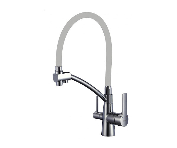 Смеситель для кухни 440/221 2Р | Серый сатин, Латунь