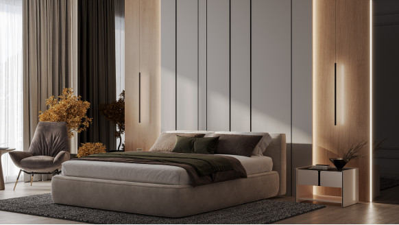 Гладкая эмалированная стеновая панель с вставками