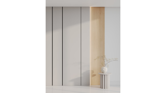 Гладкая эмалированная стеновая панель с вставками