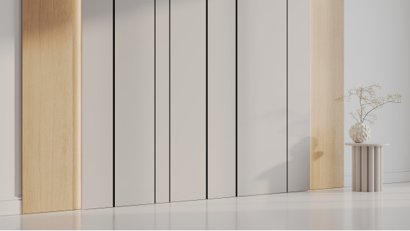 Гладкая эмалированная стеновая панель с вставками