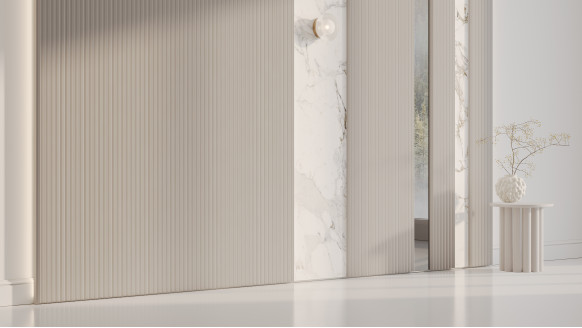 Рифленая эмалированная стеновая панель