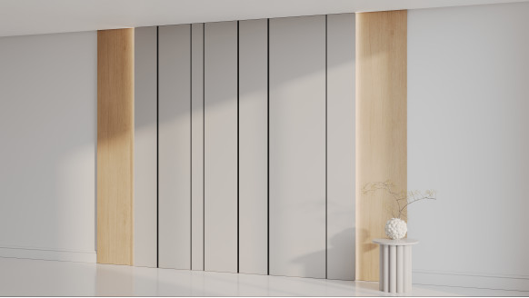 Гладкая эмалированная стеновая панель с вставками