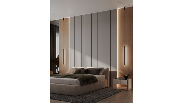 Гладкая эмалированная стеновая панель с вставками