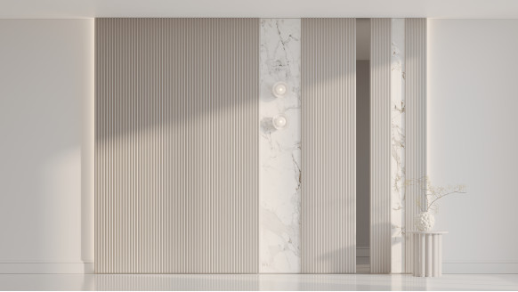 Рифленая эмалированная стеновая панель