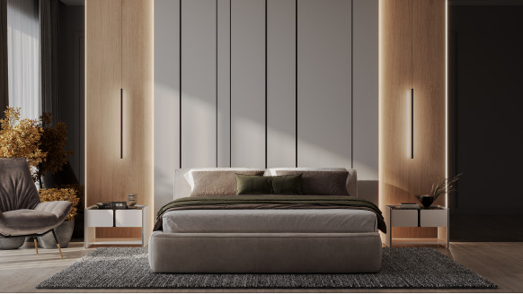 Гладкая эмалированная стеновая панель с вставками