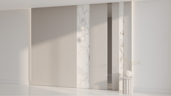 Рифленая эмалированная стеновая панель