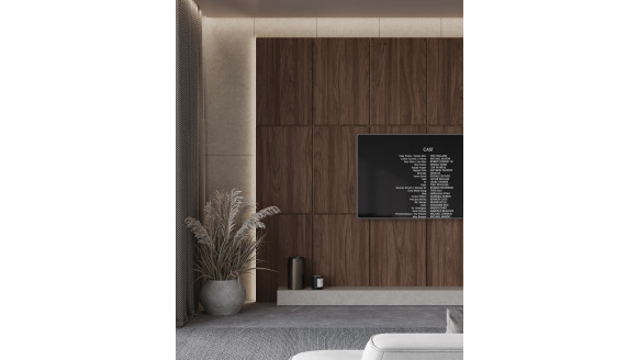 Шпонированая стеновая панель Прямой шпон открытый стык