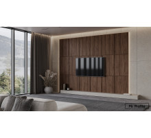 Шпонированая стеновая панель Прямой шпон открытый стык