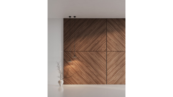 Шпонированая стеновая панель Шпон 45° с кромкой