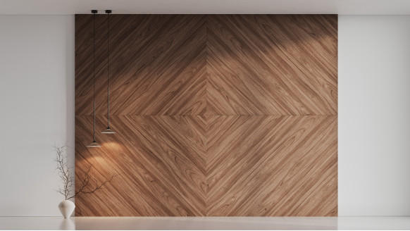 Шпонированая стеновая панель Шпон 45°