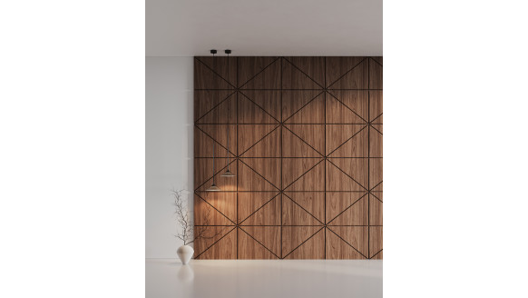 Шпонированная стеновая панель 45° с кромкой прямой шпон