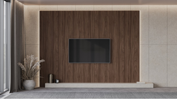 Шпонированая стеновая панель Прямой шпон без кромки