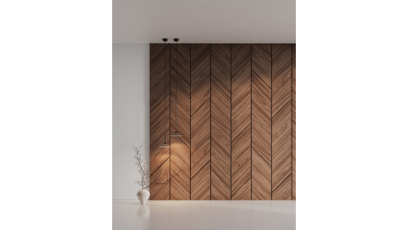 Шпонированная стеновая панель 45° с кромкой 45° шпон