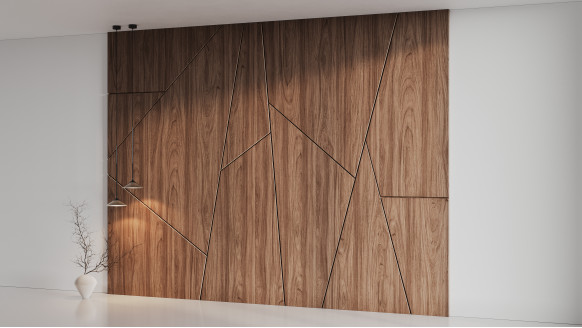 Шпонированая стеновая панель Сложная форма с кромкой