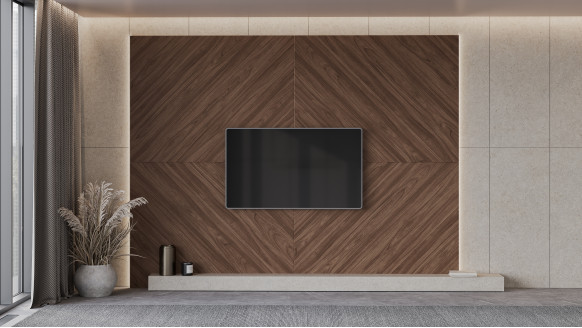 Шпонированая стеновая панель Шпон 45°