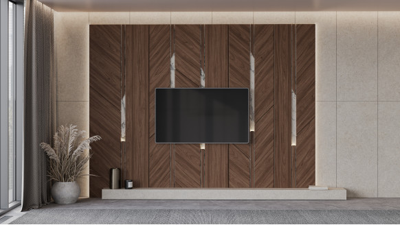 Шпонированая стеновая панель Микс