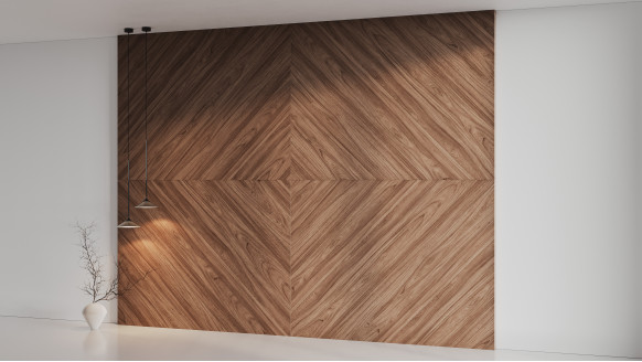 Шпонированая стеновая панель Шпон 45°