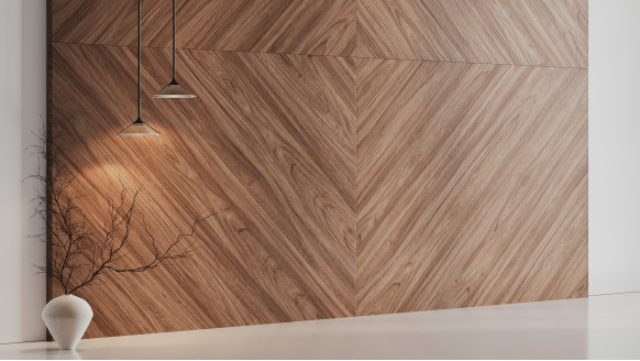 Шпонированая стеновая панель Шпон 45°