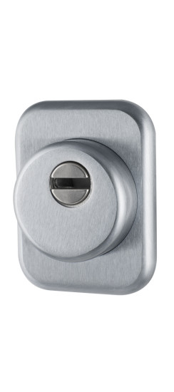 Броненакладка на ЦМ квадрат  (от вырывания, 25 мм) ET/ATC-Protector 1-25(SQ) SC-14 Матовый хром | Сталь каленая