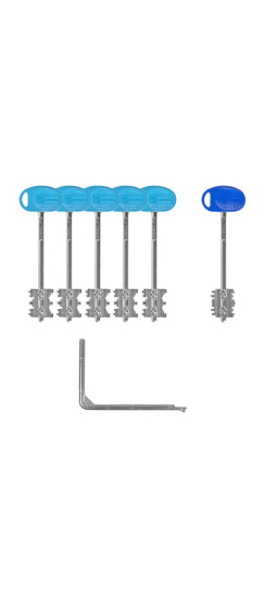 Комплект ключей для перекодируемых замков с торца двери 91.399/T1 MY KEY (60 мм) | Латунь