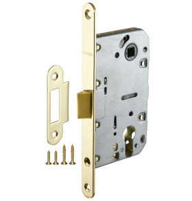 Корпус врезного замка c защёлкой PLASTP85C-50 (P85C-50) GP латунь