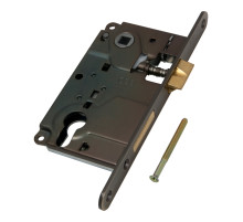 Корпус врезного замка под цилиндр CENTRO B01025.50.12 ригель+защёлка (античная бронза)