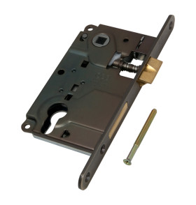 Корпус врезного замка под цилиндр CENTRO B01025.50.12 ригель+защёлка (античная бронза)