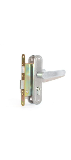 Замок врезной цилиндровый с защёлкой в комплекте с ручкой ЗВ4-3.03 (бриллиант), 4 кл. | Алюминий, 35 мм