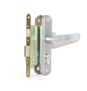 Замок врезной цилиндровый с защёлкой в комплекте с ручкой ЗВ4-3.03 (бриллиант), 4 кл.