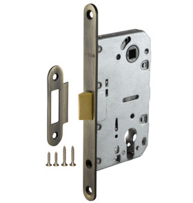 Корпус врезного замка c защёлкой PLASTP85C-50 (P85C-50) AB бронза