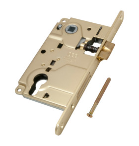 Корпус врезного замка под цилиндр CENTRO B01025.50.03 ригель+защёлка (латунь)