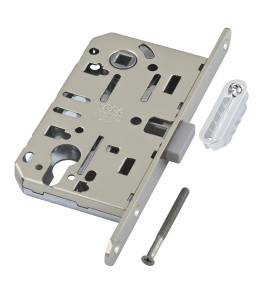 B06103.50.06.640 Корпус врезного замка магнитный под цил. (никель) MEDIANA POLARIS с отв. пл. (скин)