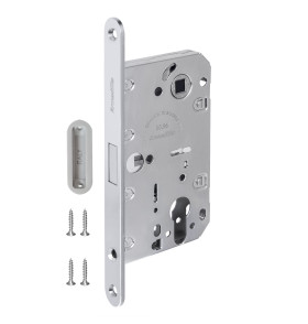 Замок межкомнатный магнитный под цилиндр с ответной планкой GRAVITY G02.196.50.85 CP хром