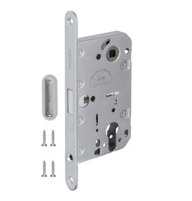 Замок межкомнатный магнитный под цилиндр с ответной планкой GRAVITY G02.190.50.85 MWSC итал тисненый