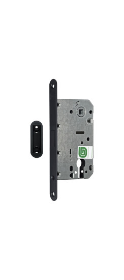 Замок межкомнатный магнитный под цилиндр Soft 11М BL, черный матовый /128:5968/ | -, -