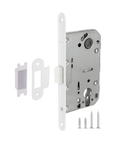 Корпус врезного замка c защёлкой PLASTP85C-50 (P85C-50) WH белый