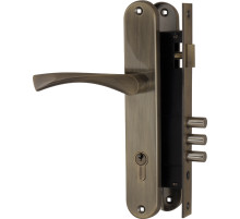 Замок цилиндровый с в комплекте с ручкой LOCKSET.9011 (SET F9011) AB бронза
