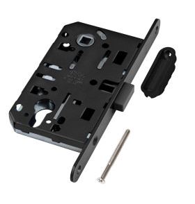 B06103.50.93.640 Корпус врезного замка магнитный под цил. (черный) MEDIANA POLARIS с отв. пл. (скин)