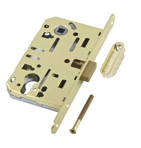 B06103.50.03.640 Корпус врезного замка магнитный под цил. (латунь) MEDIANA POLARIS с отв. пл. (скин)