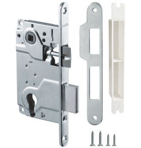 Корпус врезного замка c защёлкой METLH25-50 Box (LH 25-50) CP хром