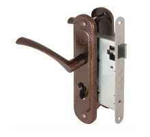 Корпус врезного замка с ручками на планке KIT А7-5555/3 W/B MOS