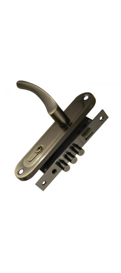 Замок цилиндровый в комплекте с ручкой LOCKSET15.CRONA.4061-3 (KIT P15 4061/3 CRONA) AB бронза | Алюминий, 12 мм