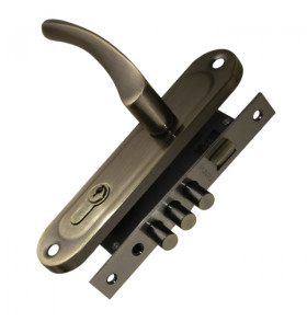 Замок цилиндровый в комплекте с ручкой LOCKSET15.CRONA.4061-3 (KIT P15 4061/3 CRONA) AB бронза