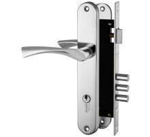 Замок цилиндровый с в комплекте с ручкой LOCKSET.9011 (SET F9011) CP хром